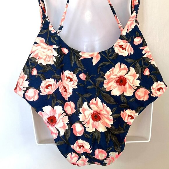 TORI PRAVER SIZE XL 12+ NAVY BLUE FLORAL ONE PIECE SWIM SUIT - Picture 11 of 12